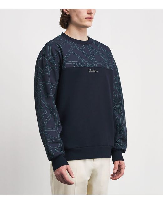 Malbon Blue Tierra Crew-Neck Sweatshirt for men