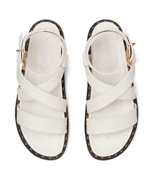 Jimmy Choo White Blaise Leather Sandals