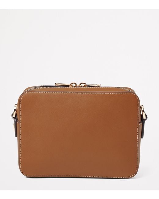 Aspinal Brown Leather Slot Weave Camera Bag