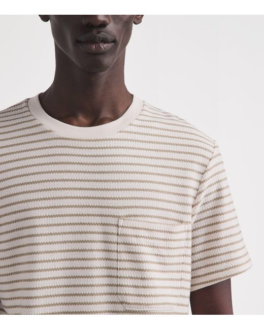 FRAME White Cotton Rib-Knit Stripe T-Shirt for men