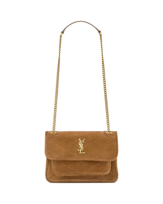 Saint Laurent White Mini Suede Niki Bag