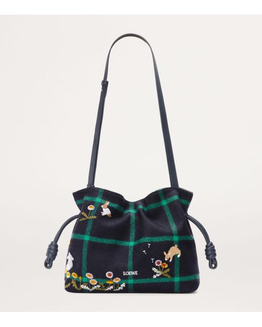 Loewe X Suna Fujita Medium Wool Flamenco Clutch Bag in Blue