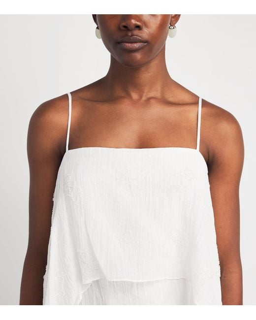 Staud White Embellished Valencia Mini Dress