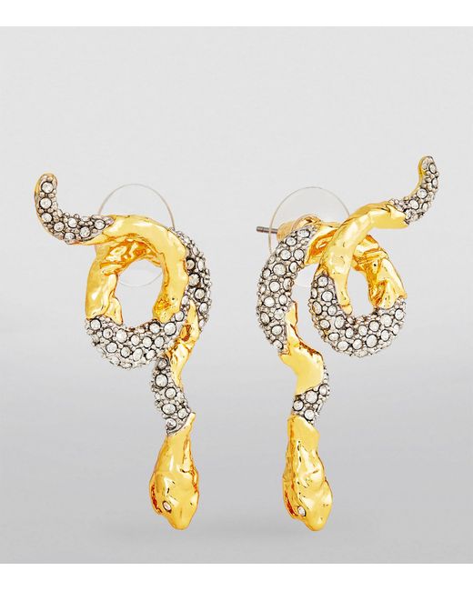 Alexis Metallic Gold-plated Pavé Serpent Crawler Earrings