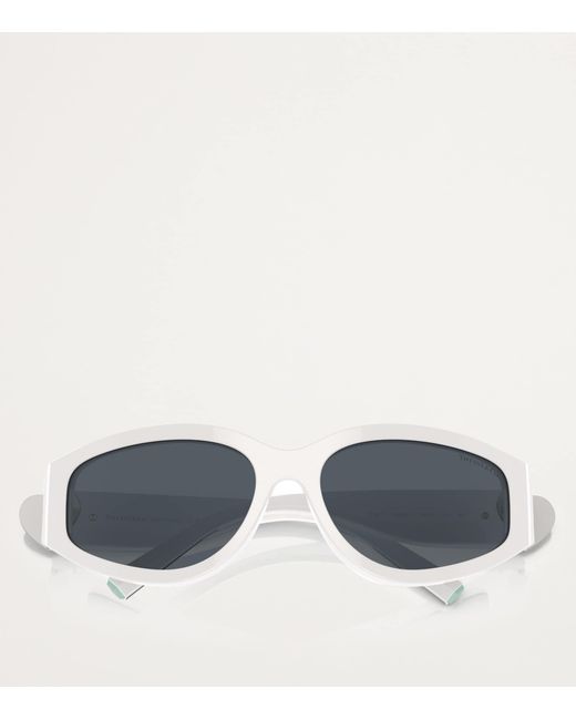 Tiffany & Co Gray Acetate Oval Sunglasses