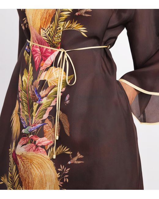 Zimmermann Brown Palm Ascension Tunic Midi Dress
