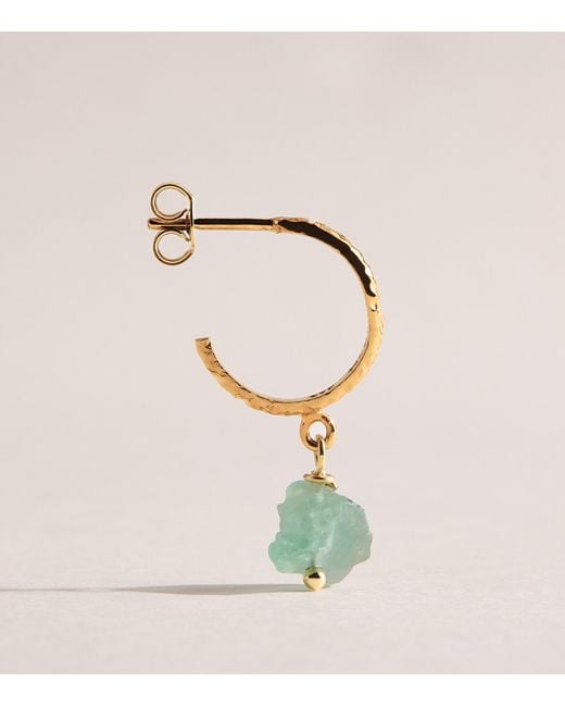 Hermina Athens Green Plated Hoop Earrings