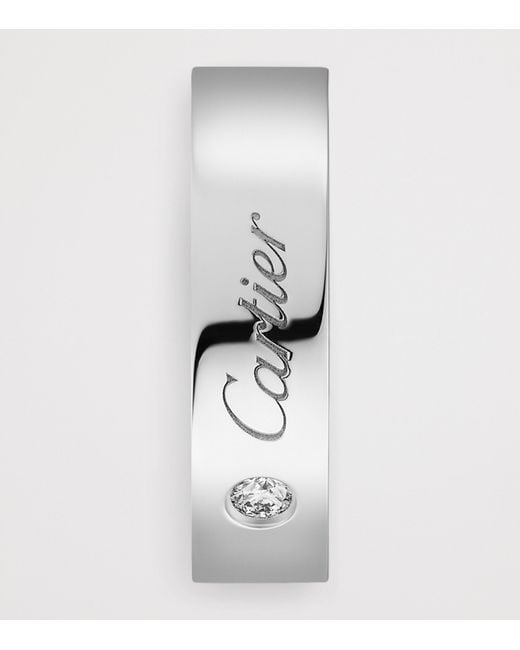 Cartier Gray Platinum And Diamond C De Wedding Band