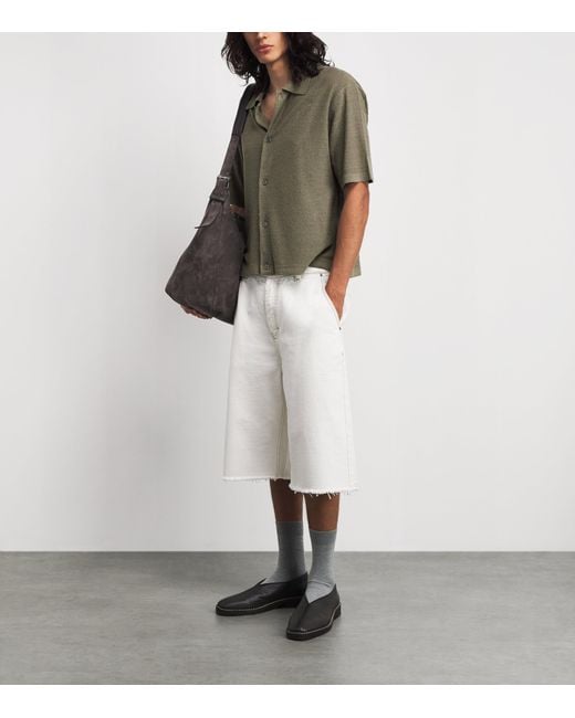 FRAME Green Silk-Linen-Blend Overshirt for men