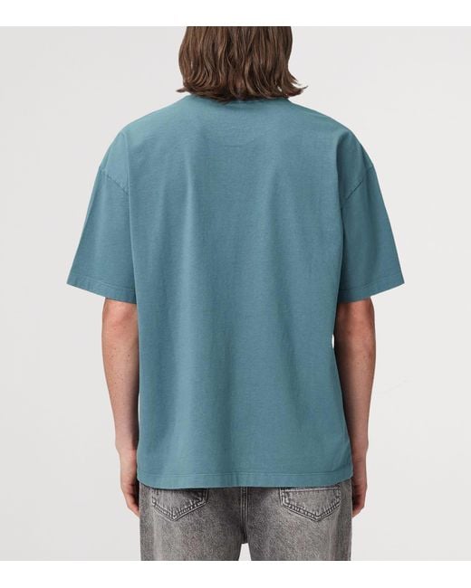 AllSaints Blue Organic Cotton Xander T-Shirt for men
