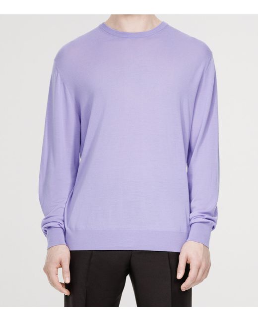 Tom Ford Purple Virgin Wool Sweater for men