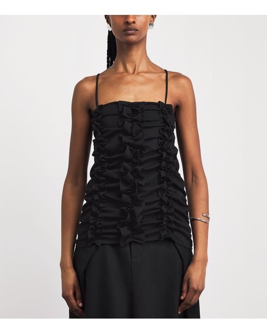 BITE STUDIOS Black Organic Wool Ruched Top