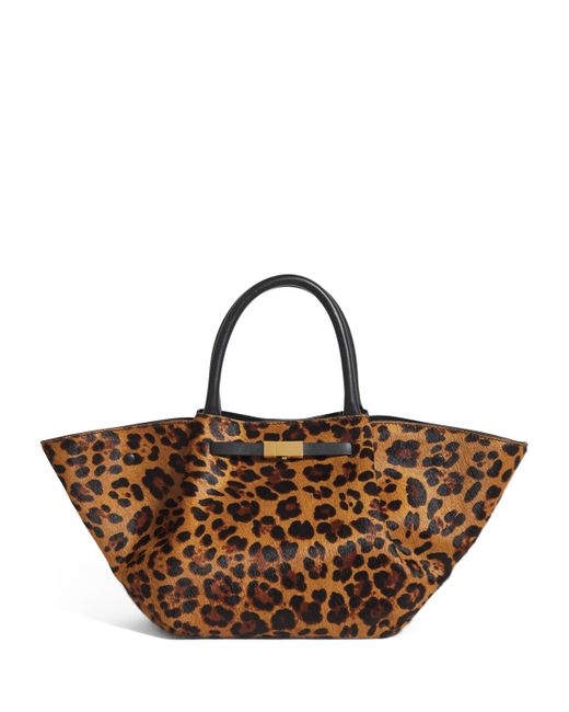 DeMellier London Brown Medium Leopard-Effect Calf Hair New York Tote Bag