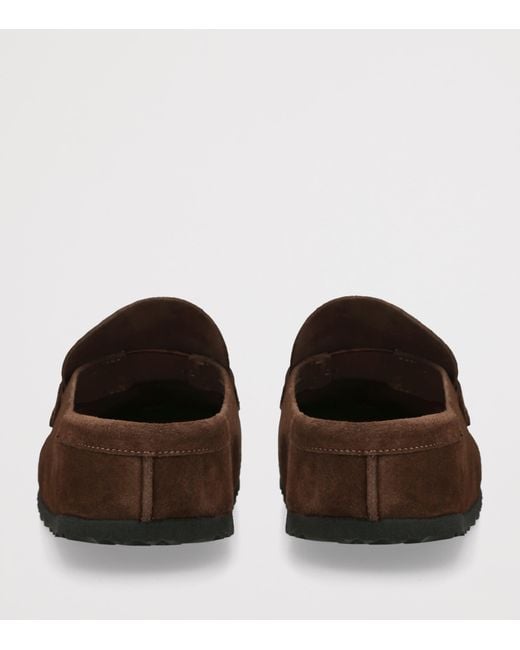 Birkenstock Brown Suede Naples Wrapped Clogs