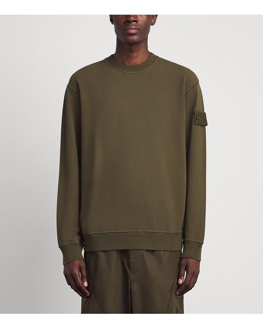 Stone Island Green Cotton-Blend Ghost Sweatshirt for men