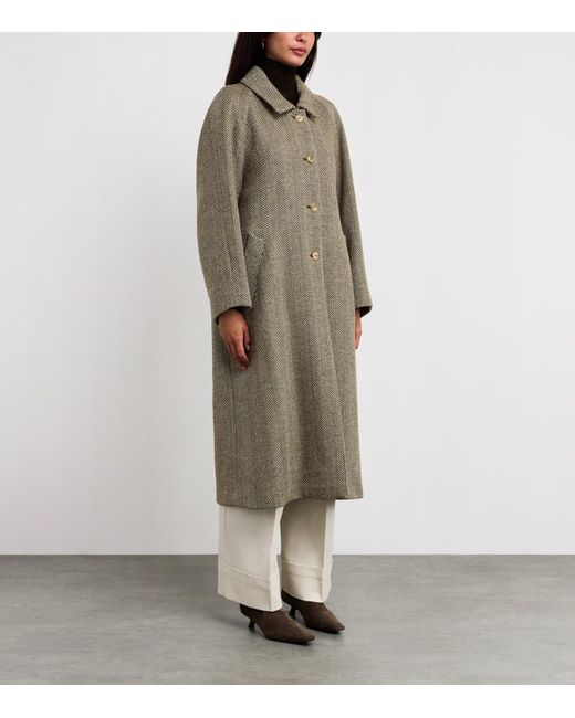 Weekend by Maxmara Natural Wool-Blend Herringbone Coat