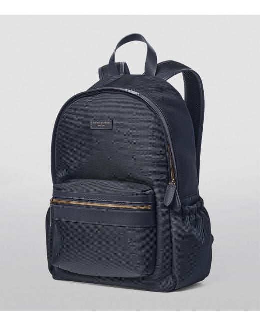 Aspinal Blue Nylon Backpack for men