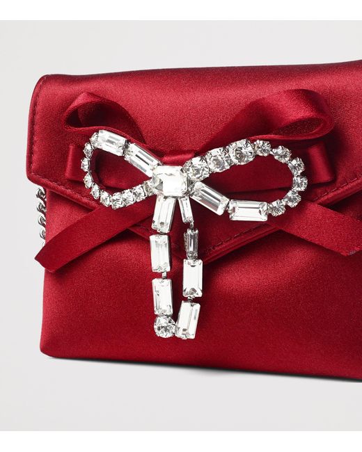 Jimmy Choo Red Soft Bow Card Holder