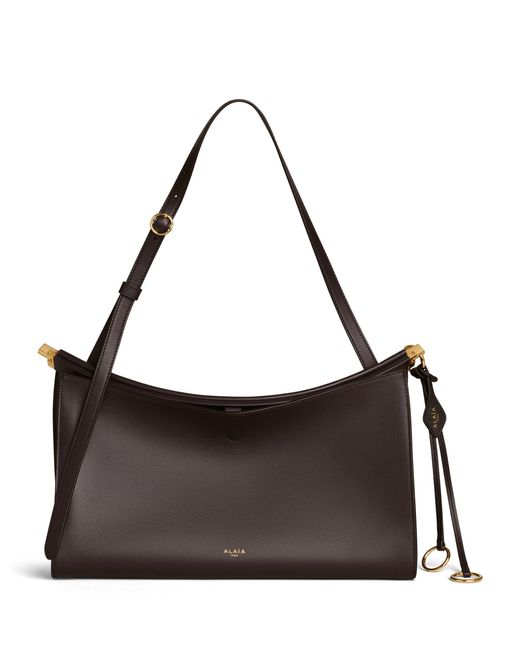 Alaïa Brown Leather Le Click Pocket 35 Shoulder Bag