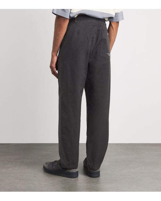 Stone Island Gray Slub Cotton Marina Trousers for men