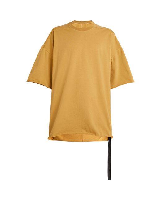 Rick Owens Yellow Cotton Tommy T-shirt for men