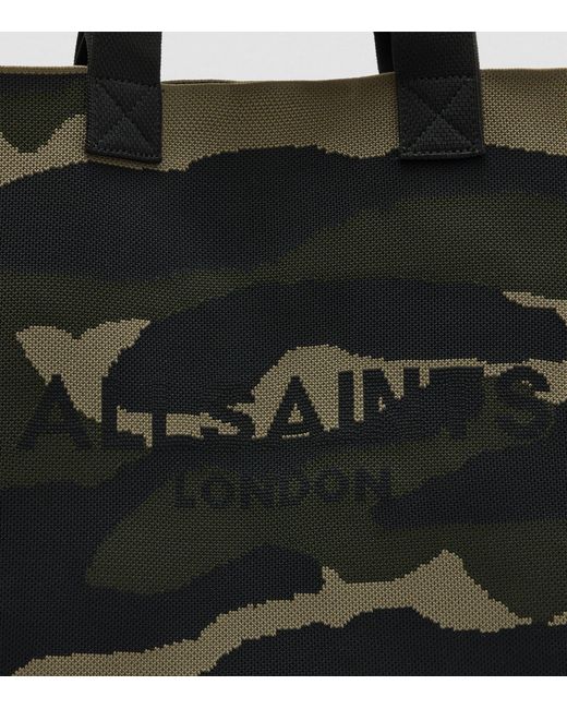 AllSaints Black Knitted Camouflage Izzy Tote Bag