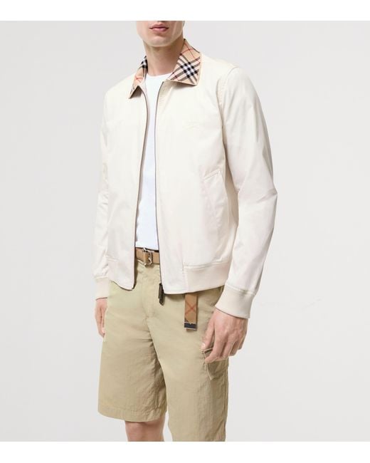 Burberry Natural Cotton Gabardine Harrington Jacket for men