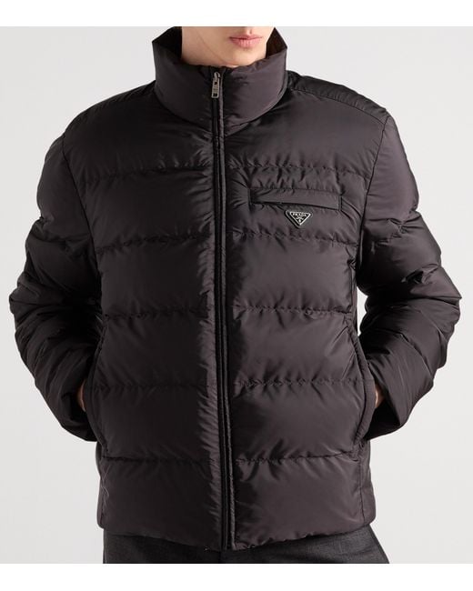 Prada Black Re-Nylon Medium-Weight Down Jacket for men