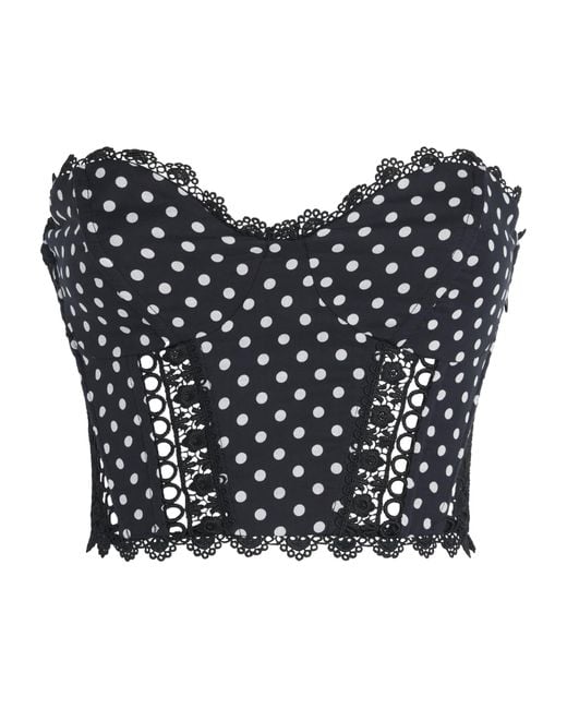 Charo Ruiz Blue Polka-Dot Fiare Corset Top