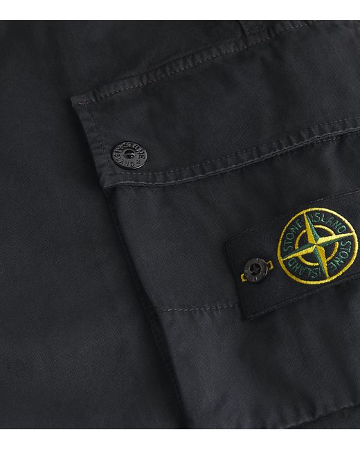 Stone Island Black Faded Slim Cargo Trousers for men