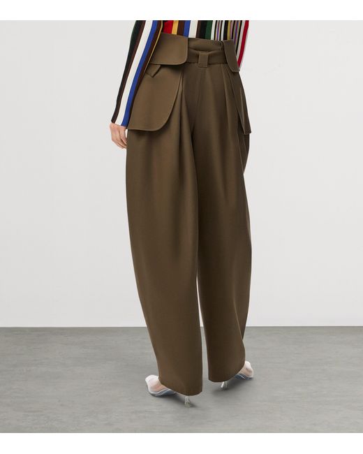 Loewe Green Cotton-Silk Cargo Trousers