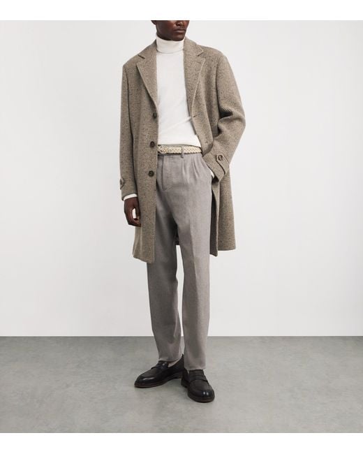 Eleventy Natural Suede-Blend Belt for men