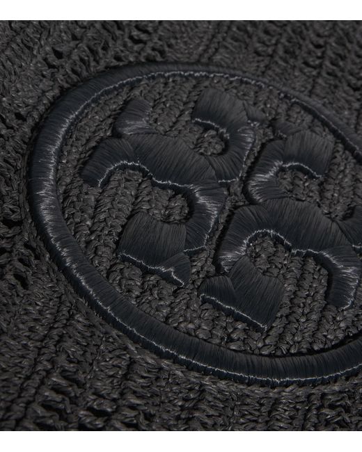 Tory Burch Black Large Crochet Ella Tote Bag