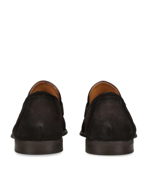 Magnanni Shoes Black Suede Diezma Loafers for men