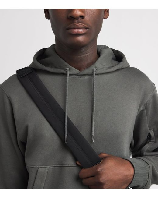 C P Company Gray Cotton Goggle-Pocket Hoodie for men