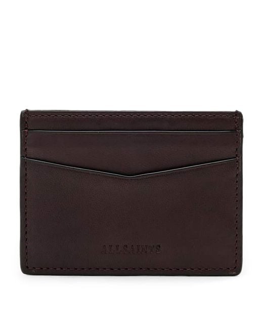 AllSaints Black Leather Delph Cardholder for men
