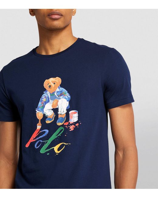 Polo Ralph Lauren Blue Cotton Polo Bear T-shirt for men