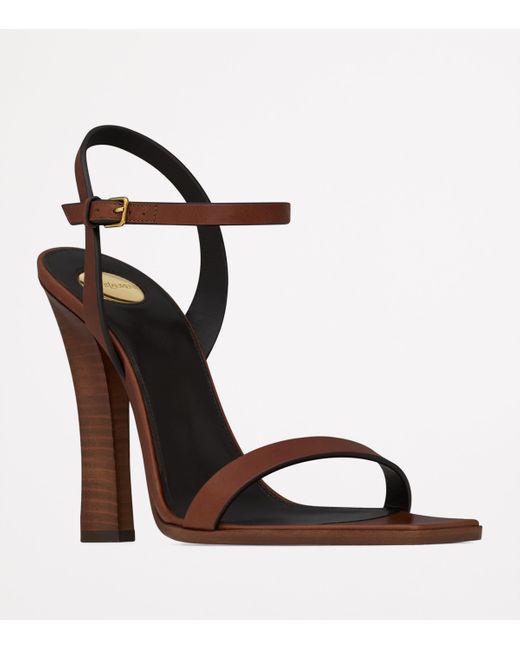 Saint Laurent Brown Leather Susan Sandals 110
