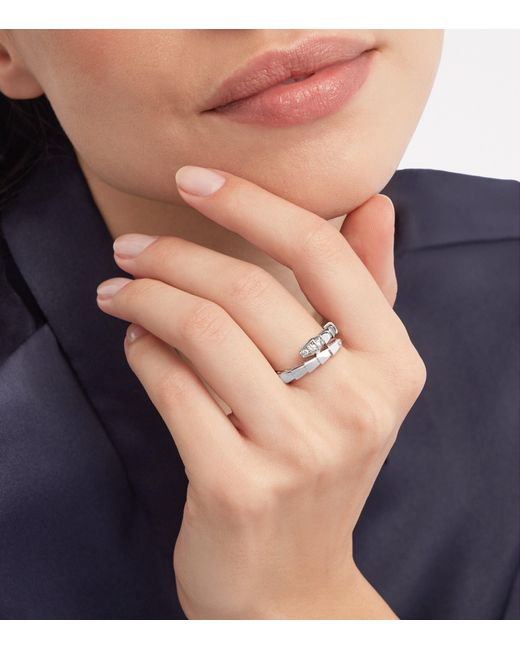 BVLGARI Metallic And Diamond Serpenti Viper Ring