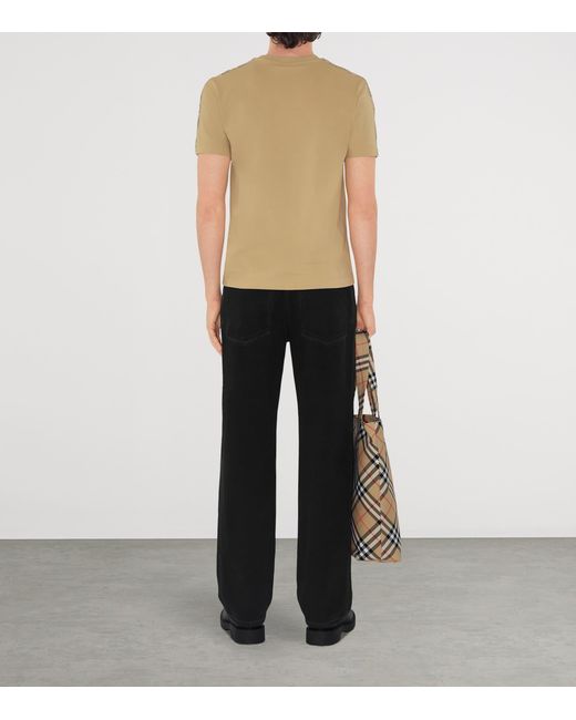 Burberry Natural Cotton Equestrian Knight T-Shirt for men