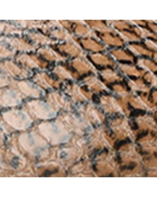Le Monde Beryl Brown Leather Snake-Effect Babouche Pumps 35
