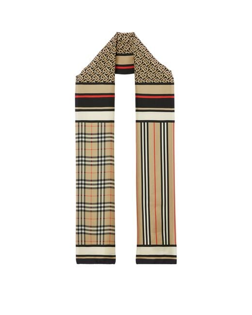 Burberry Metallic Silk Montage Scarf