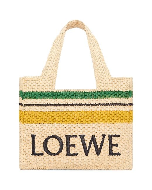 Loewe Metallic X Paula's Ibiza Small Striped Font Tote Bag