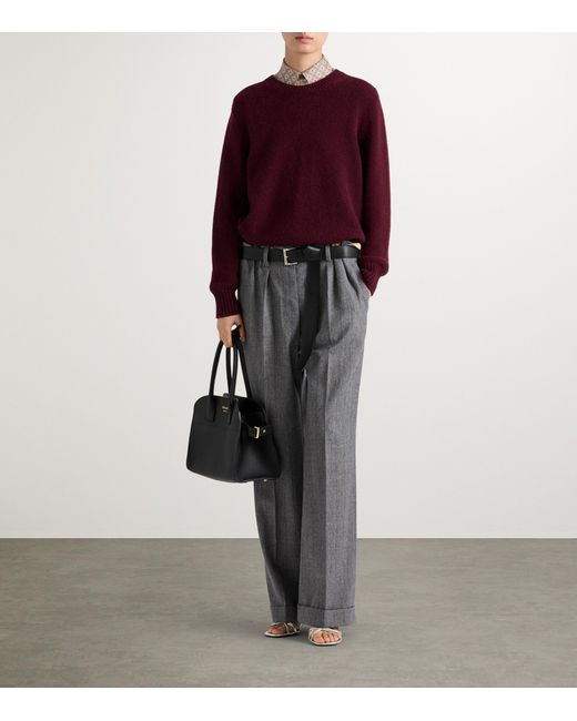 Prada Red Wool-Cashmere Crew-Neck Sweater