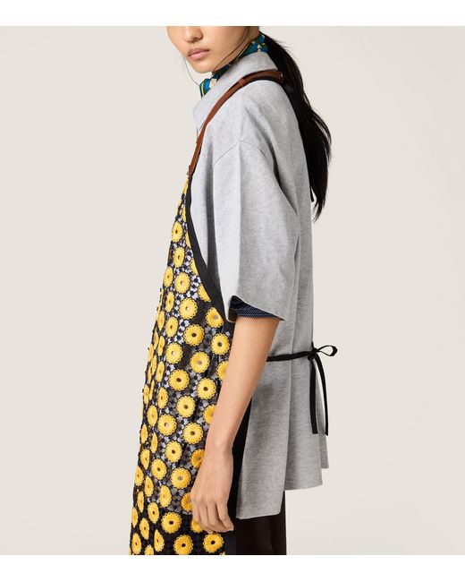 Miu Miu Metallic Cotton-Blend Macramé Apron