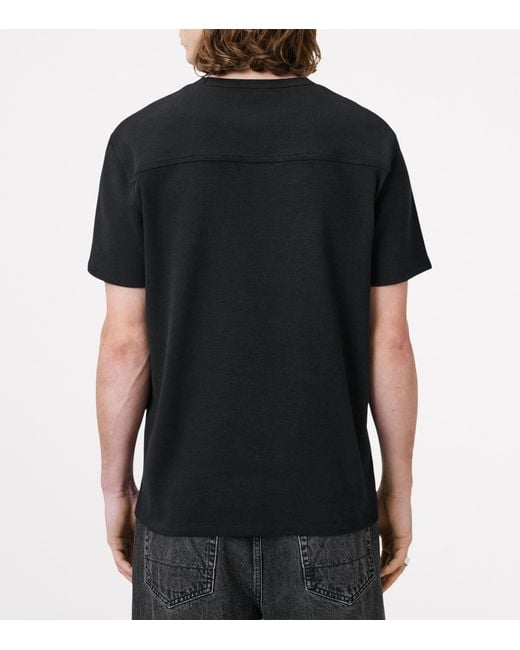 AllSaints Black Organic Cotton Ellis T-Shirt for men