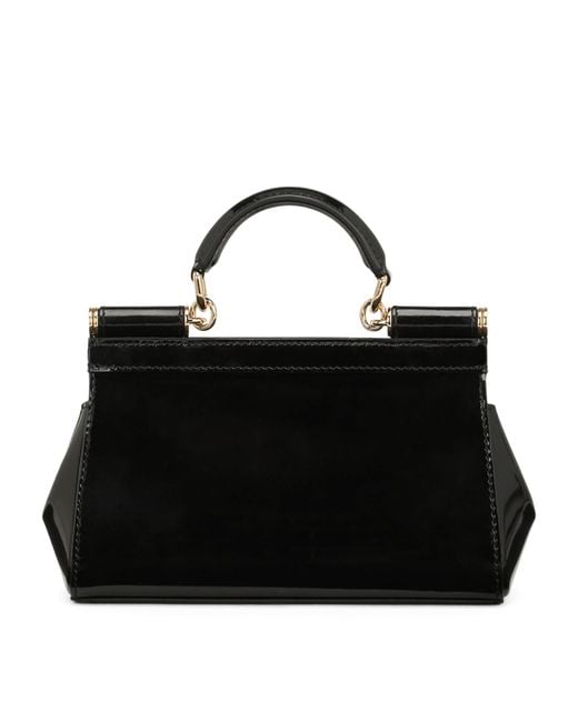 Dolce & Gabbana Black Small Sicily Top-Handle Bag