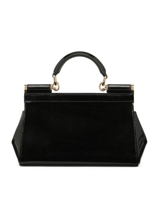 Dolce & Gabbana Black Small Sicily Top-Handle Bag