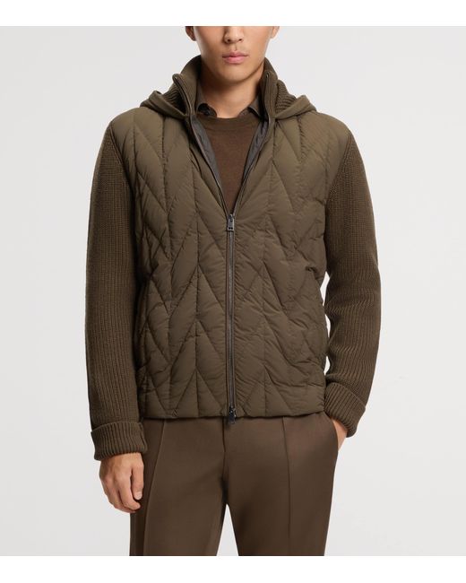 Boss Green Wool Down-Filled Quilted Jacket for men