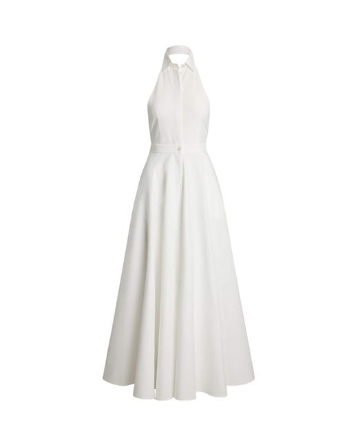 Ralph Lauren White Cotton Piqué Eldred Maxi Dress